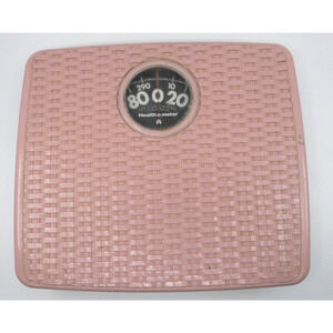 VTG 70s 80s Health-O-Meter Continental Pink Woven Bathroom Scale